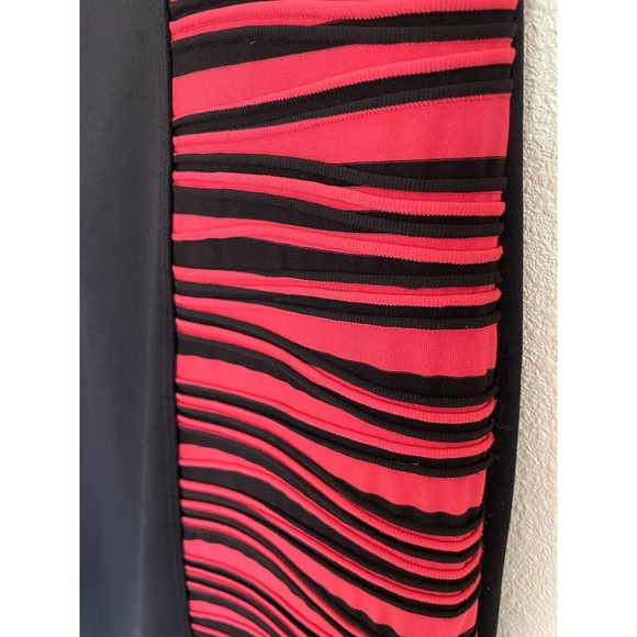 Cynthia Rowley Sz 8 Striped Bodycon Dress Black Red Colorblock Sheath Sleeveless - Picture 3 of 7